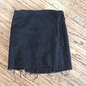 Pacsun wrap black denim wrap skirt